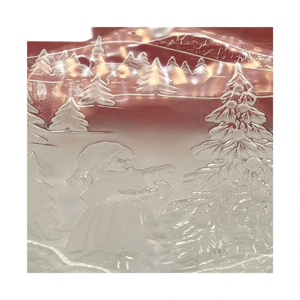 2 Mikasa German‎ Christmas Crystal Dishes Christmas Story & Bloom Candy Sweets